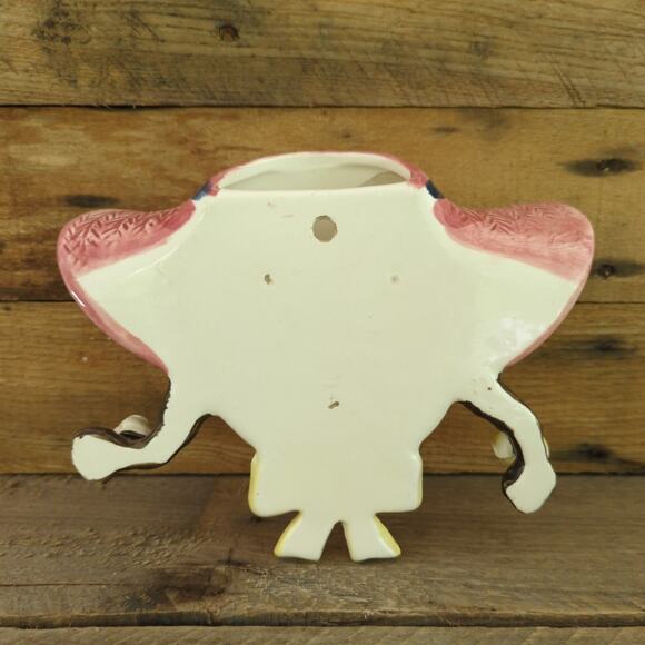 Vtg Kitschy Girl with Pigtails Wall Pocket by Thames Hand Painted Made in Japan - Picture 4 of 10